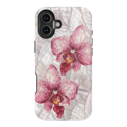 Pink Mosaic Orchids iPhone Case