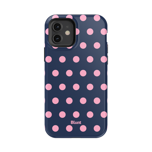 Navy Polka iPhone Case