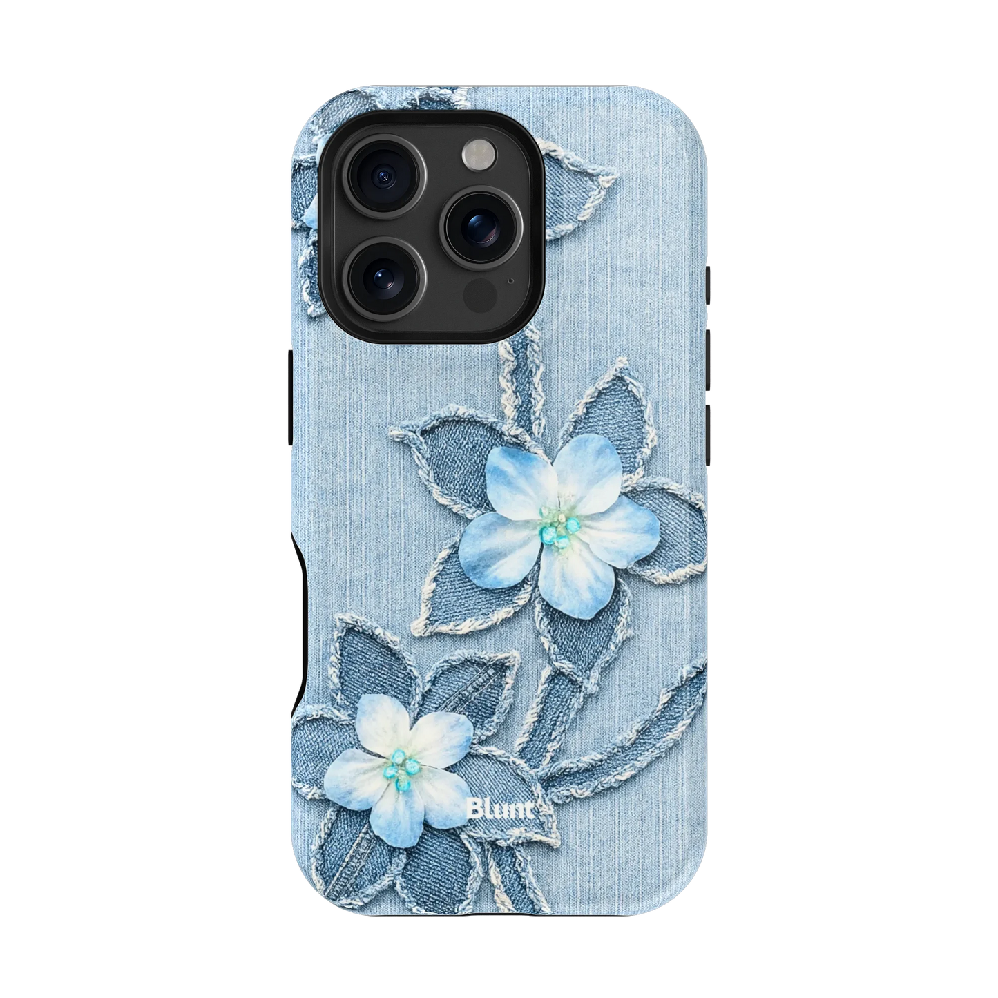 Denim Blue Bloom iPhone Case