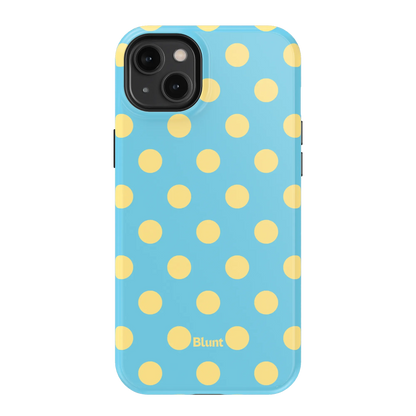 Blue Butter Polka iPhone Case
