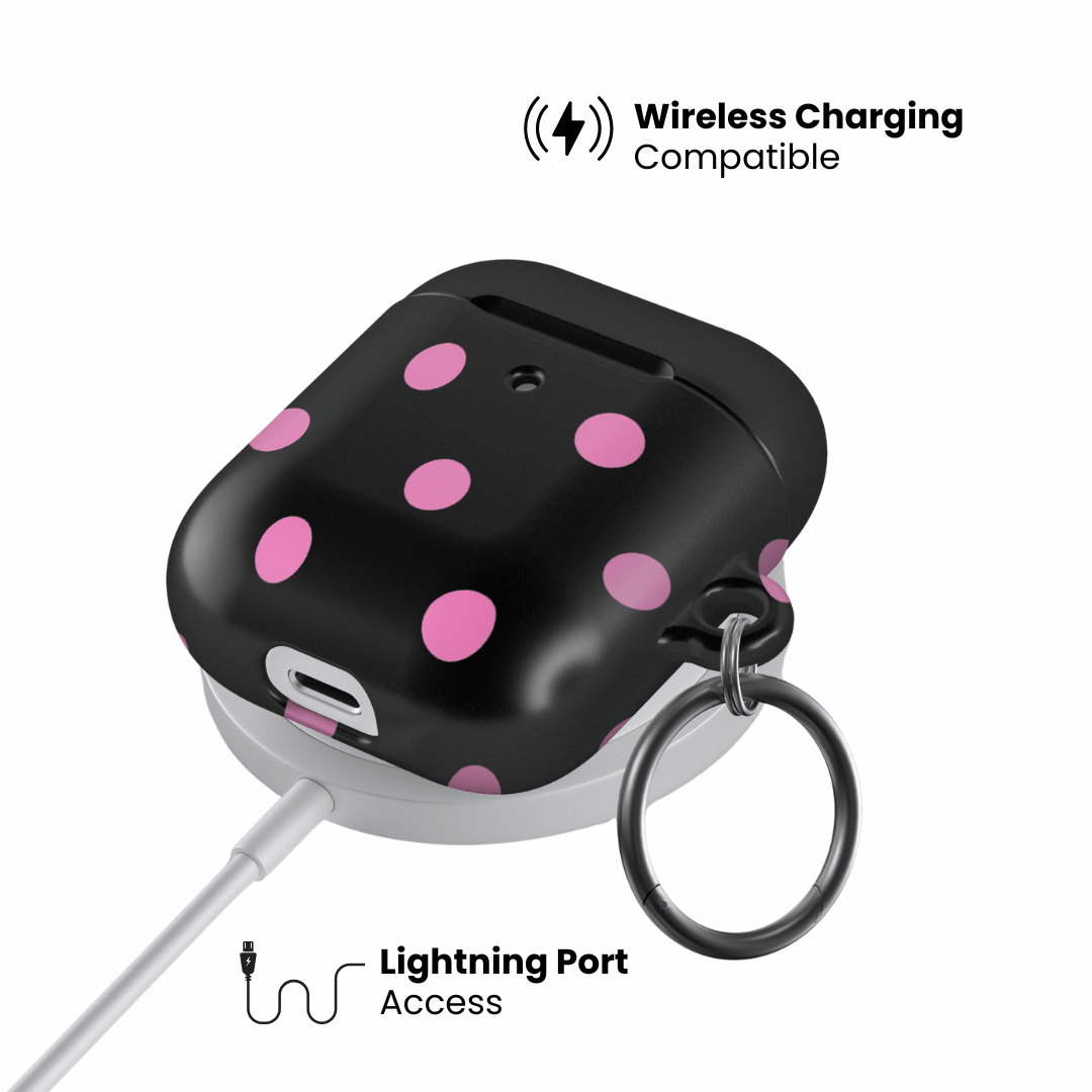 Pink and Black Polka AirPod Case - Blunt Cases