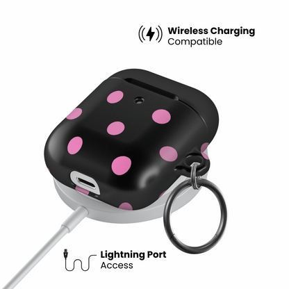 Pink and Black Polka AirPod Case - Blunt Cases