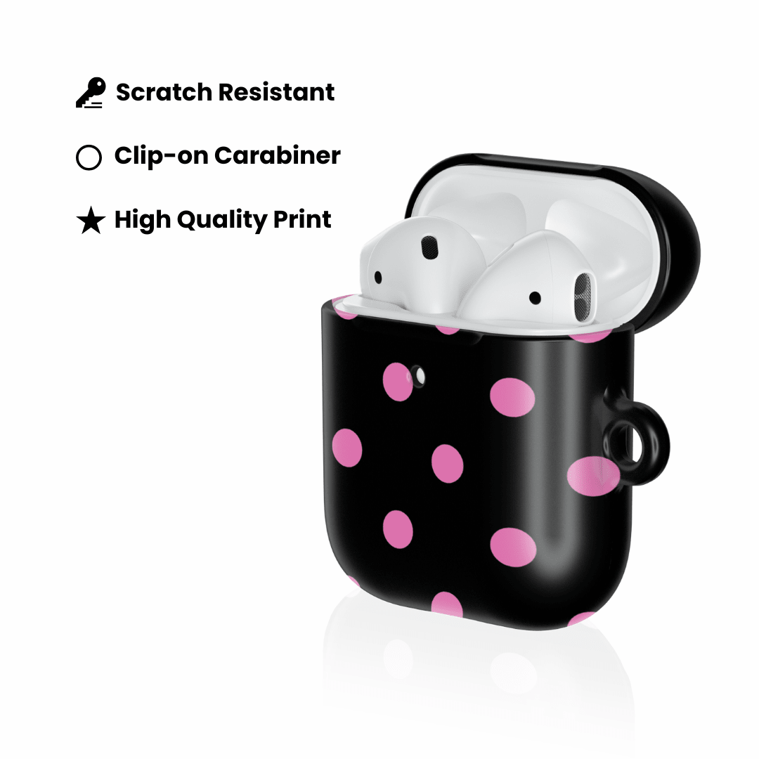 Pink and Black Polka AirPod Case - Blunt Cases
