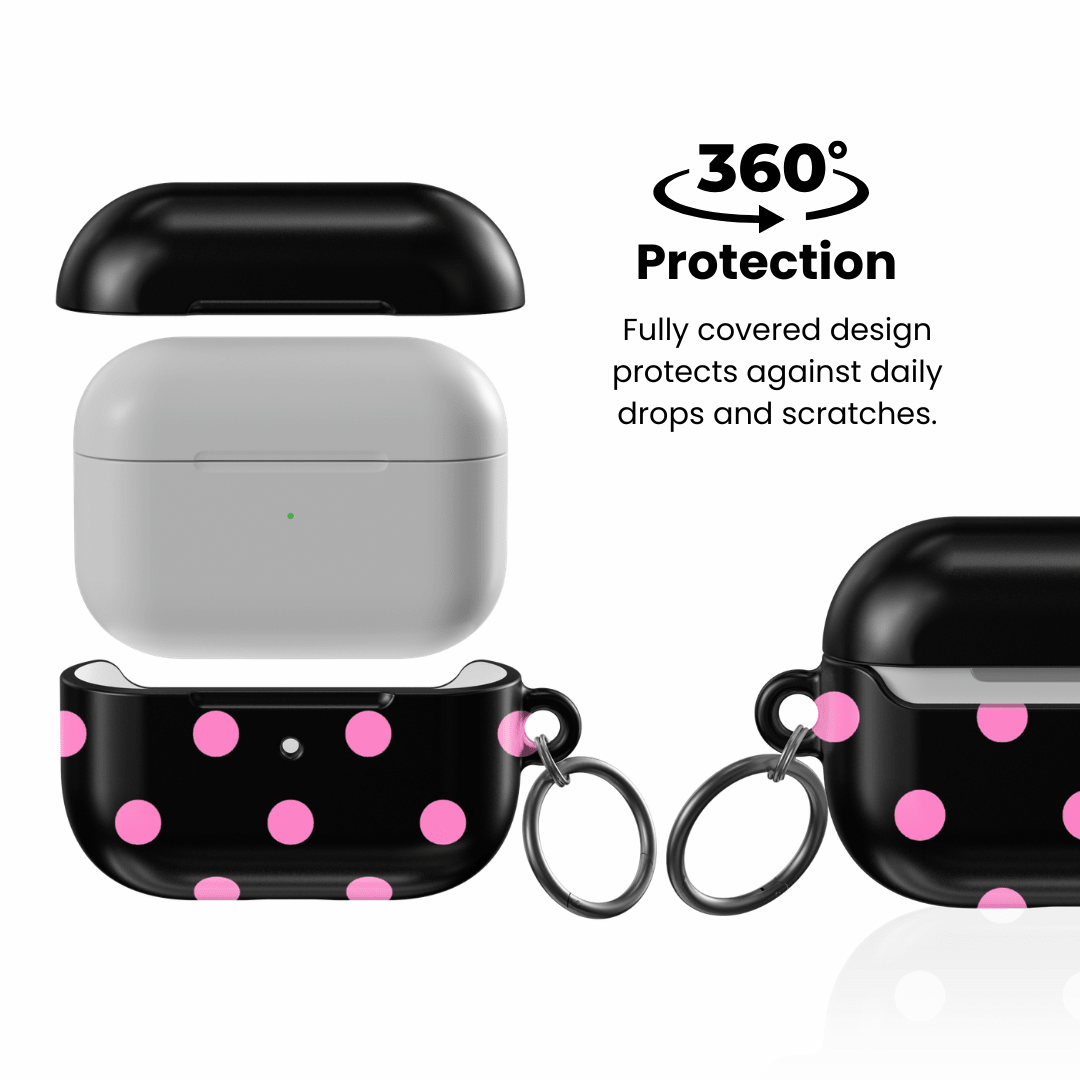 Pink and Black Polka AirPod Case - Blunt Cases