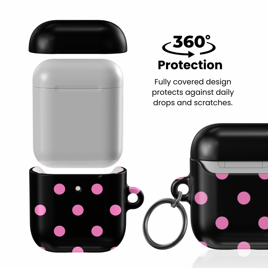 Pink and Black Polka AirPod Case - Blunt Cases