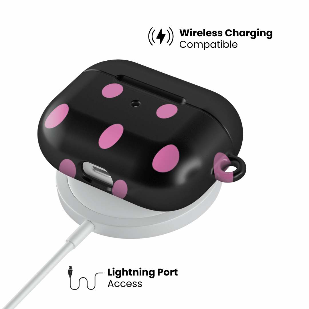 Pink and Black Polka AirPod Case - Blunt Cases