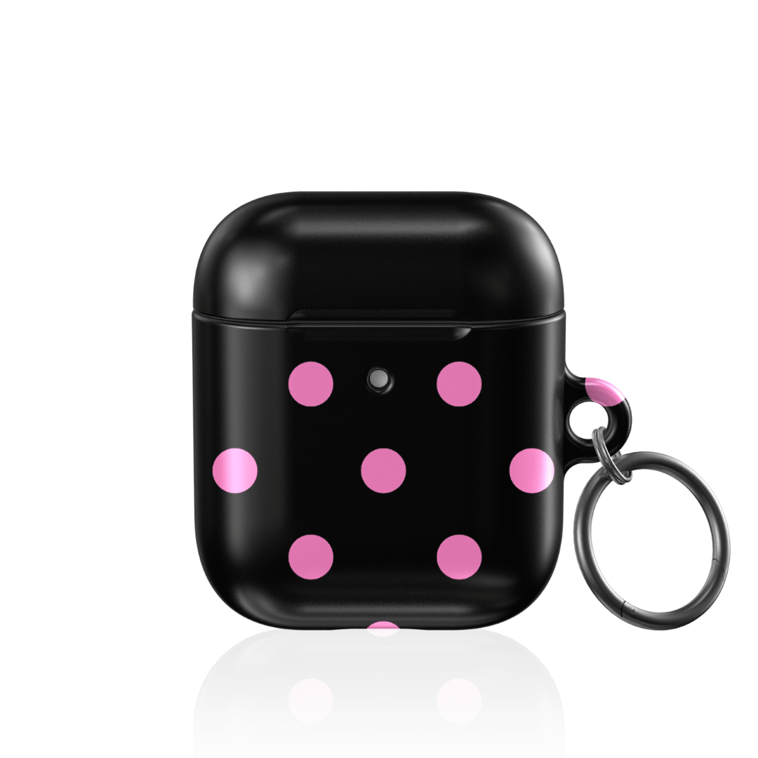 Pink and Black Polka AirPod Case - Blunt Cases