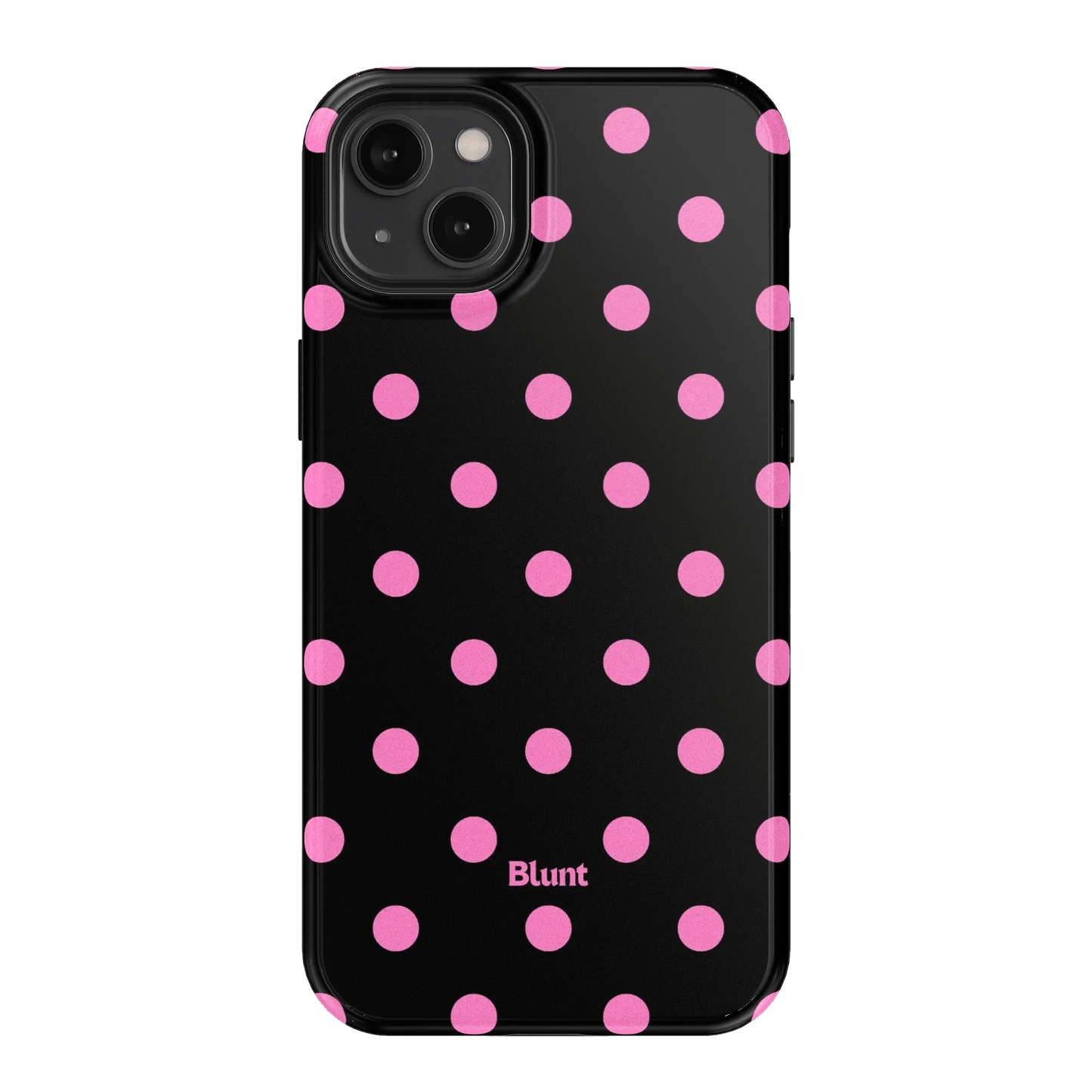 Pink and Black Polka iPhone Case - Blunt Cases
