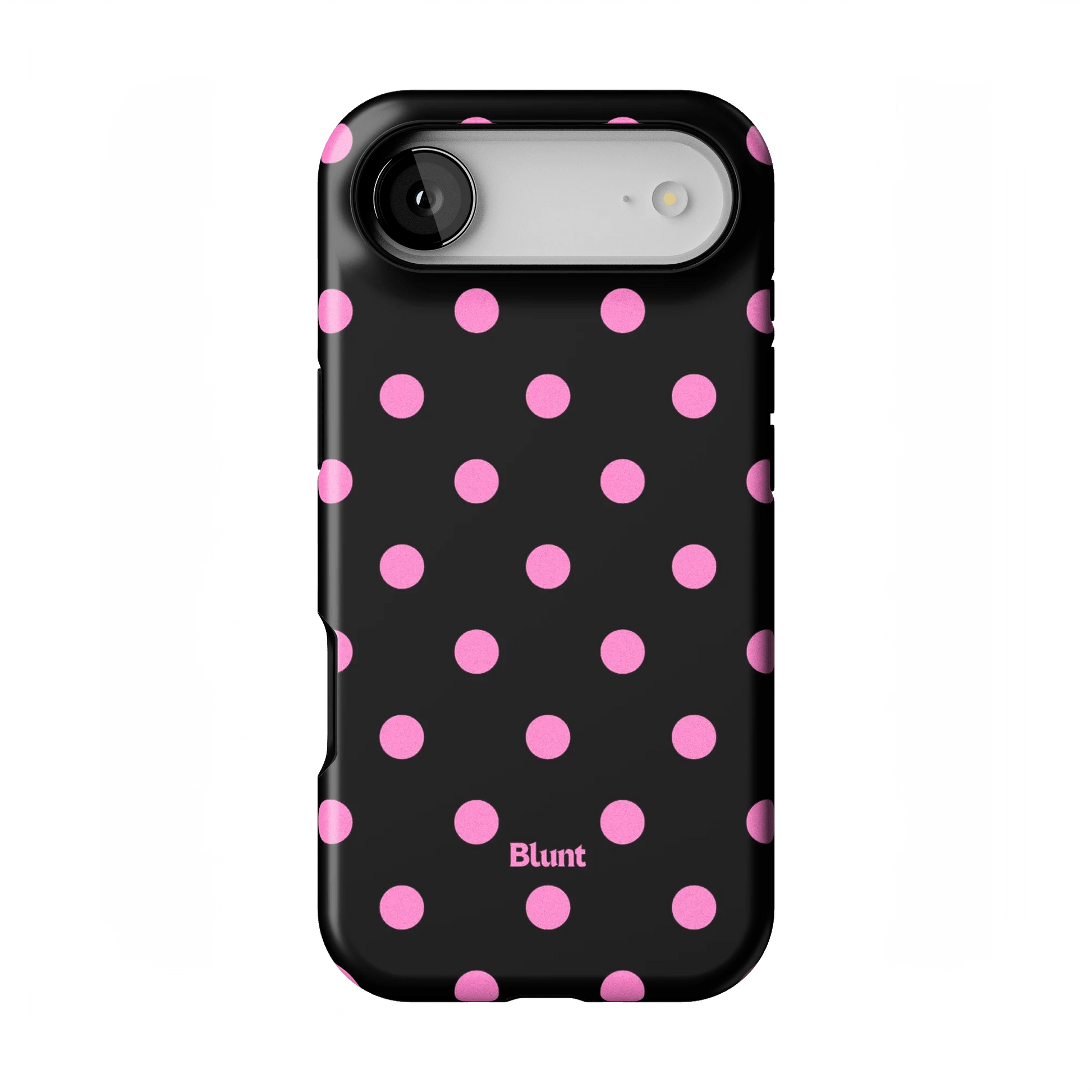 Pink and Black Polka iPhone Case - Blunt Cases