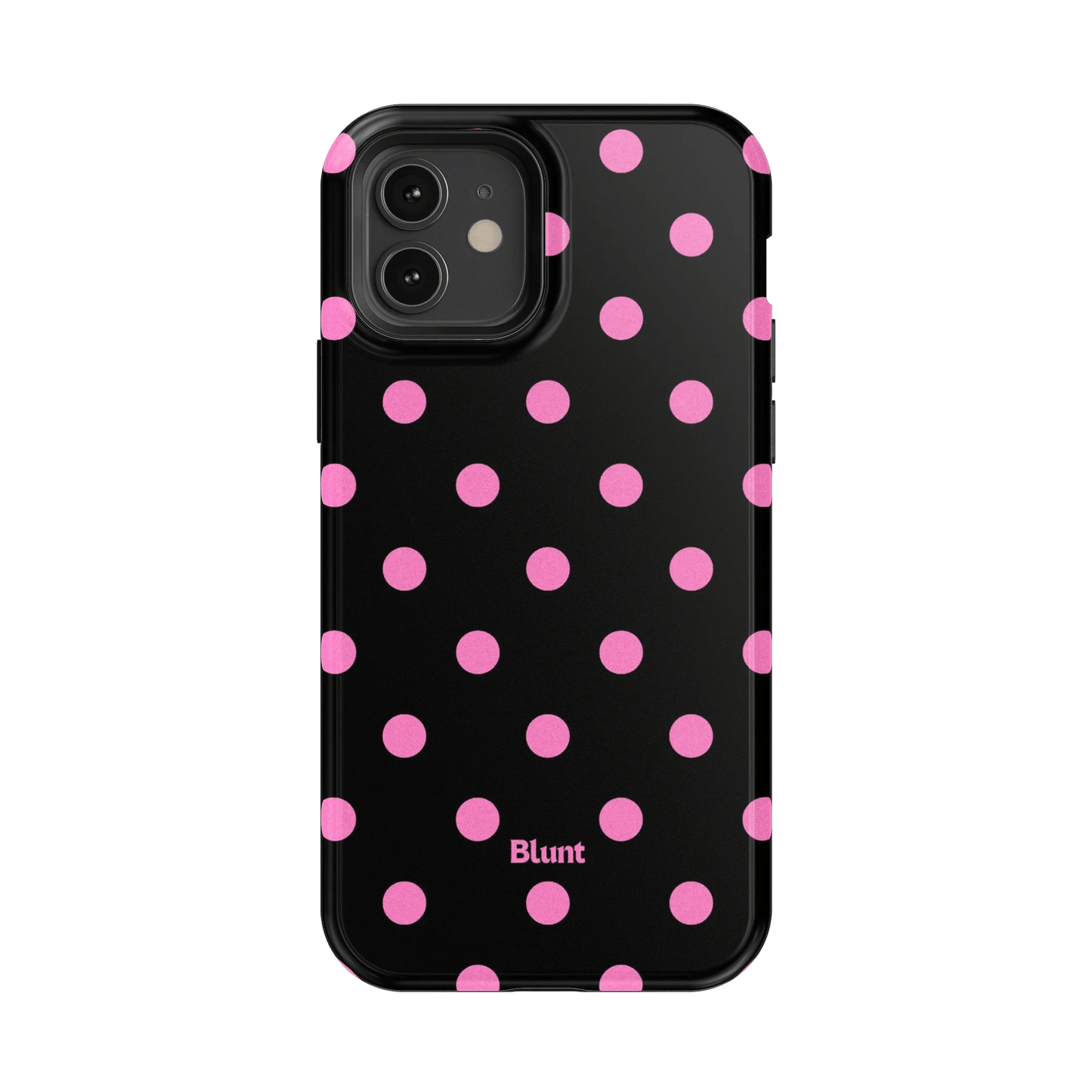 Pink and Black Polka iPhone Case - Blunt Cases