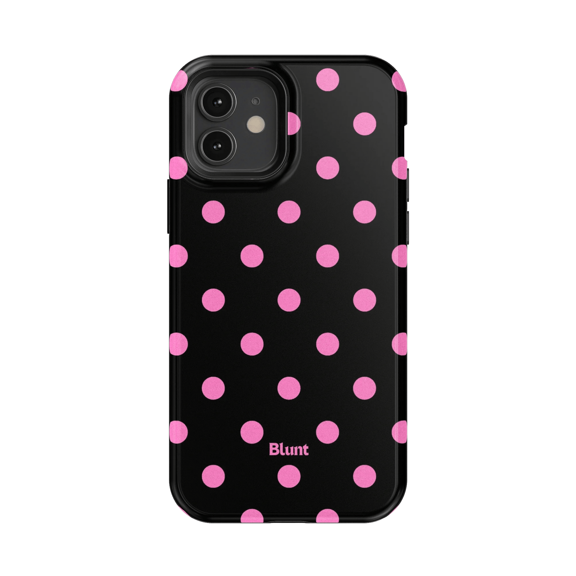 Pink and Black Polka iPhone Case - Blunt Cases