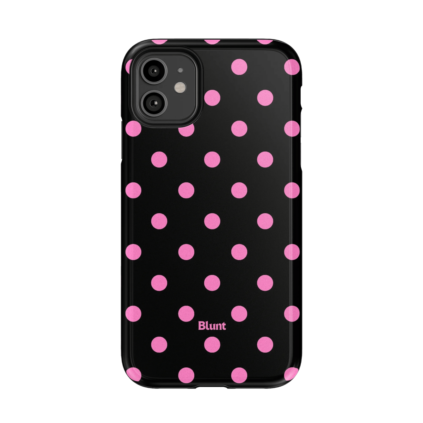 Pink and Black Polka iPhone Case - Blunt Cases
