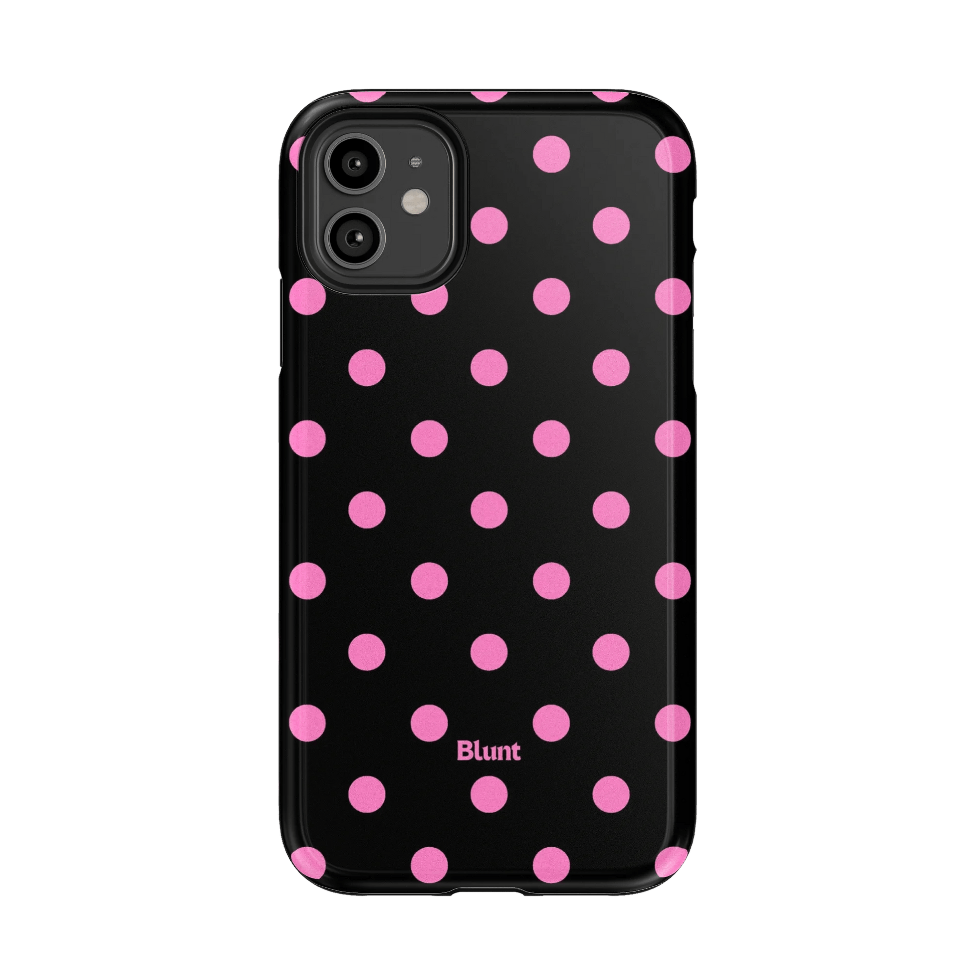 Pink and Black Polka iPhone Case - Blunt Cases