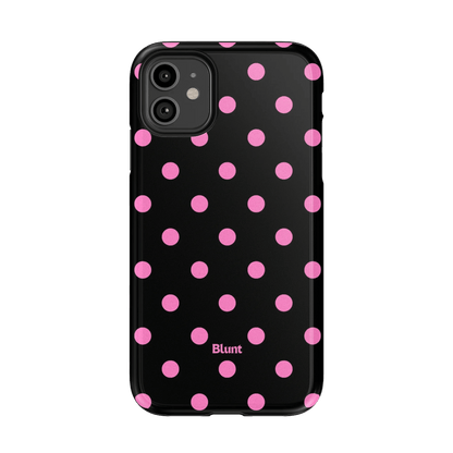 Pink and Black Polka iPhone Case - Blunt Cases