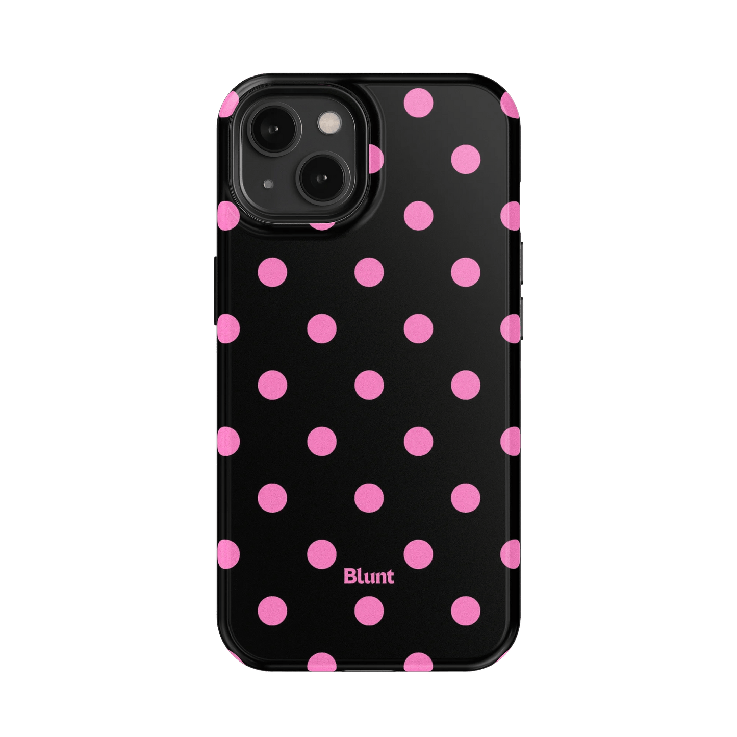 Pink and Black Polka iPhone Case - Blunt Cases