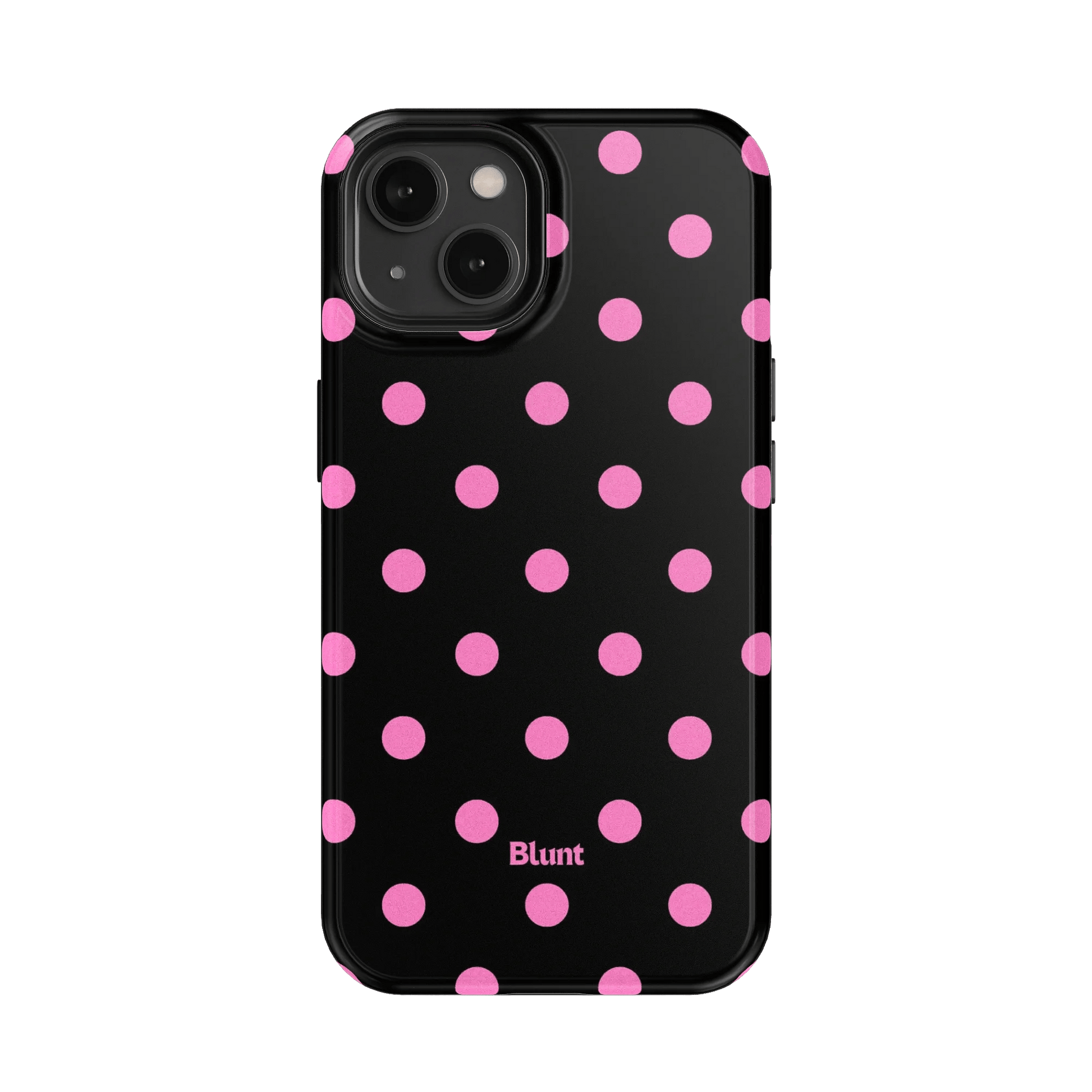 Pink and Black Polka iPhone Case - Blunt Cases