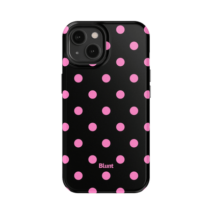 Pink and Black Polka iPhone Case - Blunt Cases