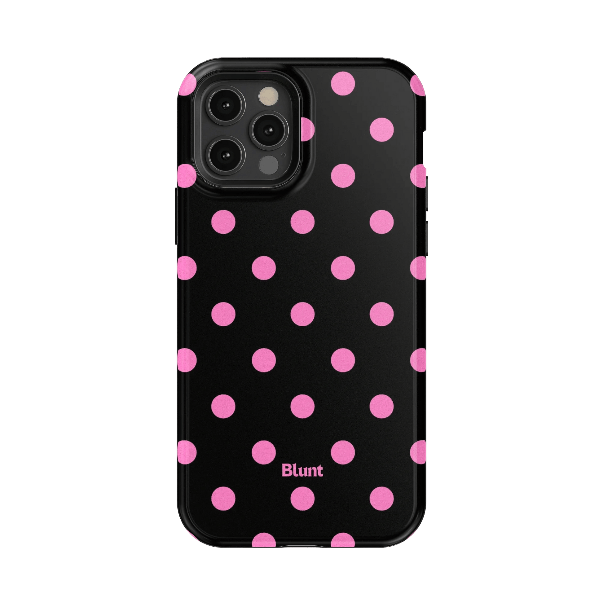 Pink and Black Polka iPhone Case - Blunt Cases
