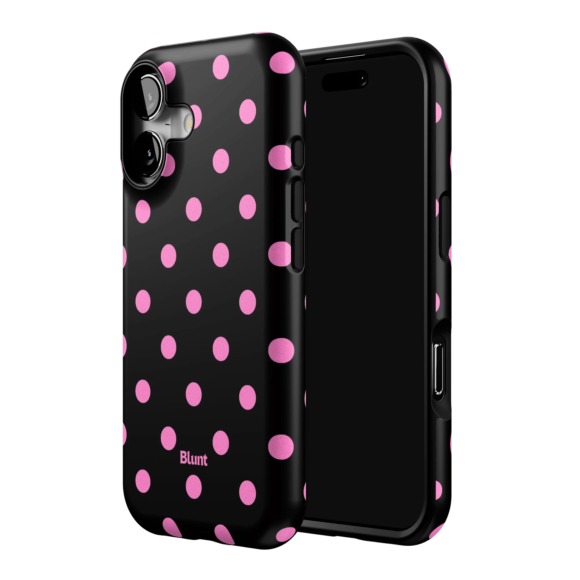 Pink and Black Polka iPhone Case - Blunt Cases