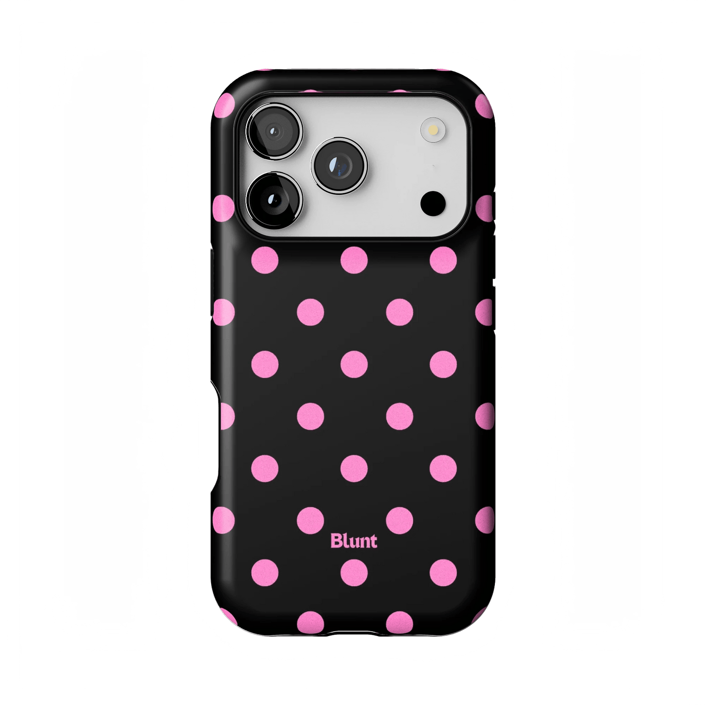 Pink and Black Polka iPhone Case - Blunt Cases