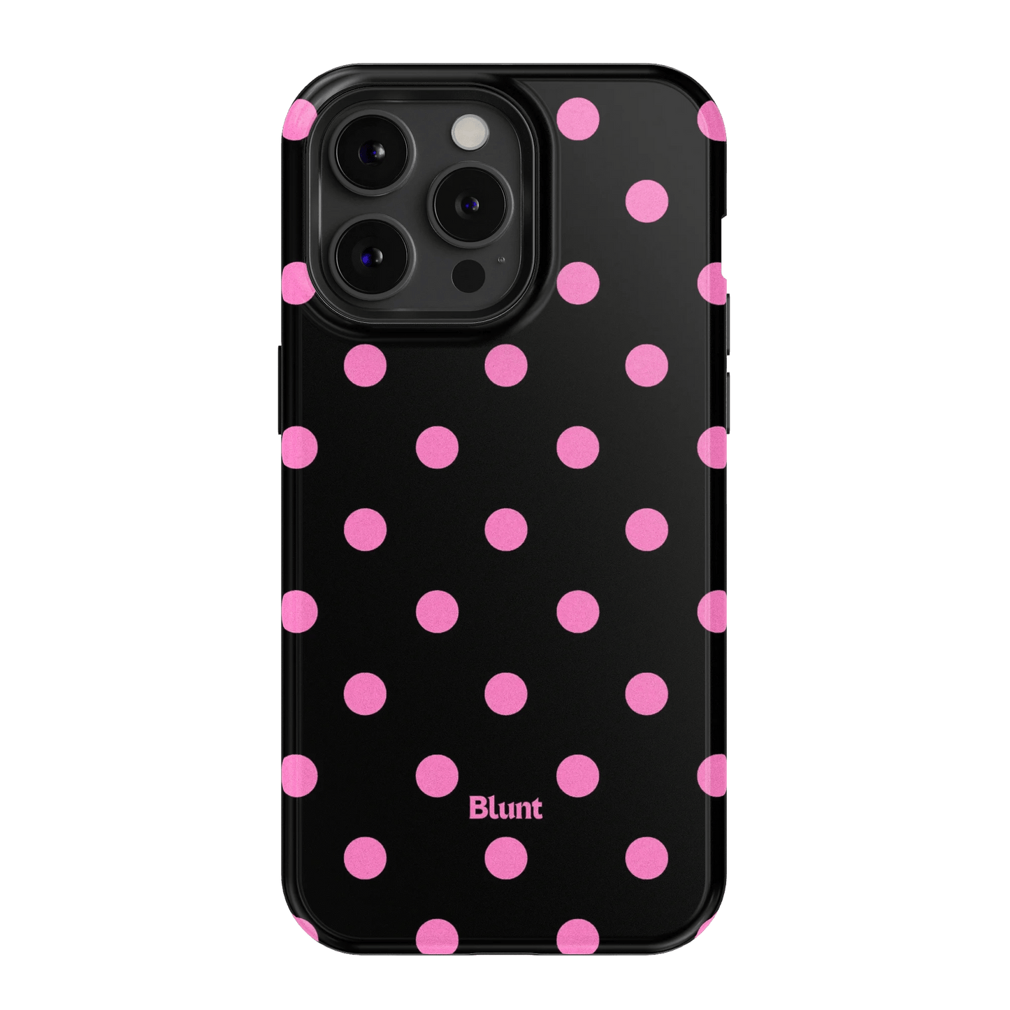 Pink and Black Polka iPhone Case - Blunt Cases