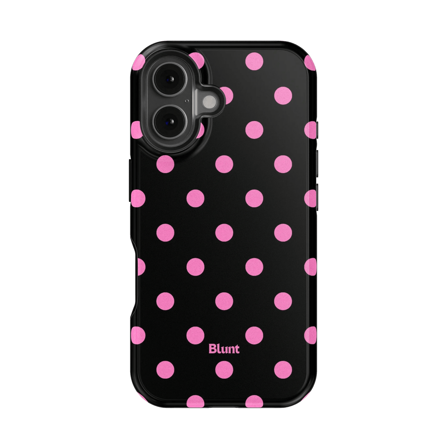 Pink and Black Polka iPhone Case - Blunt Cases