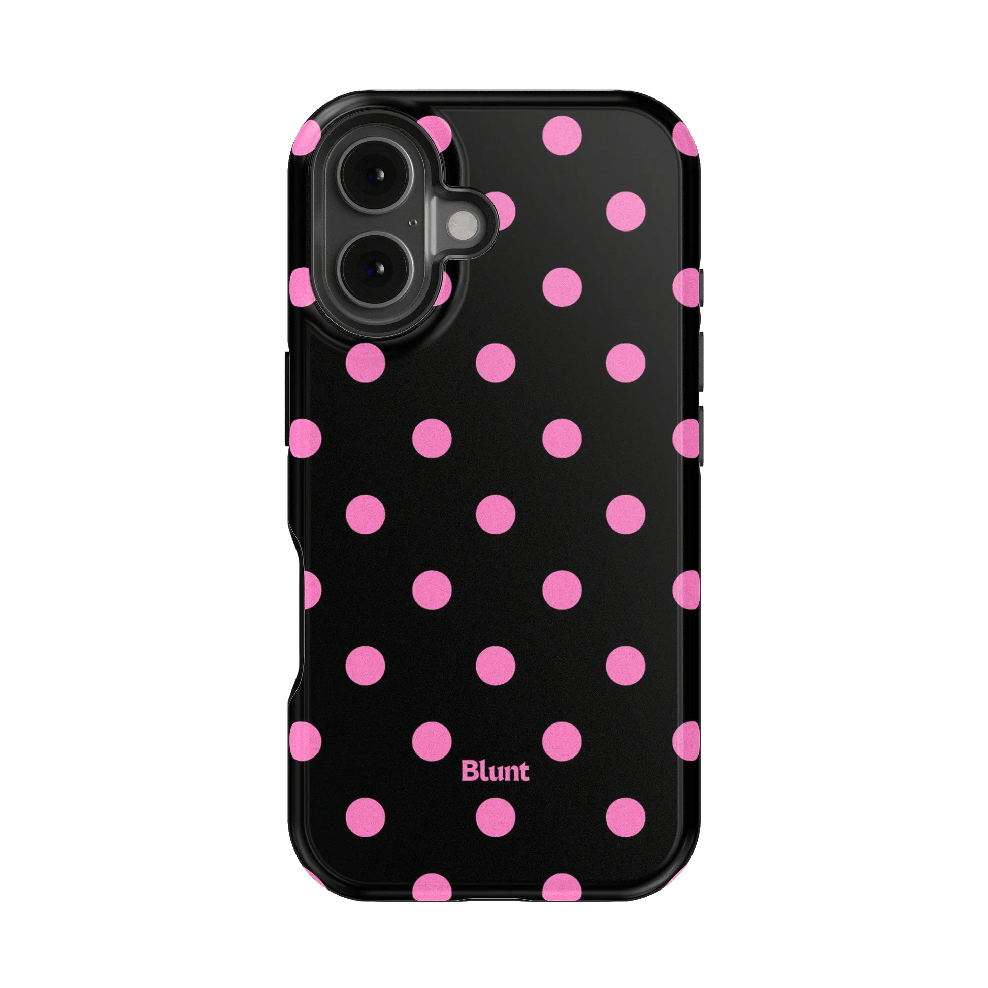 Pink and Black Polka iPhone Case - Blunt Cases