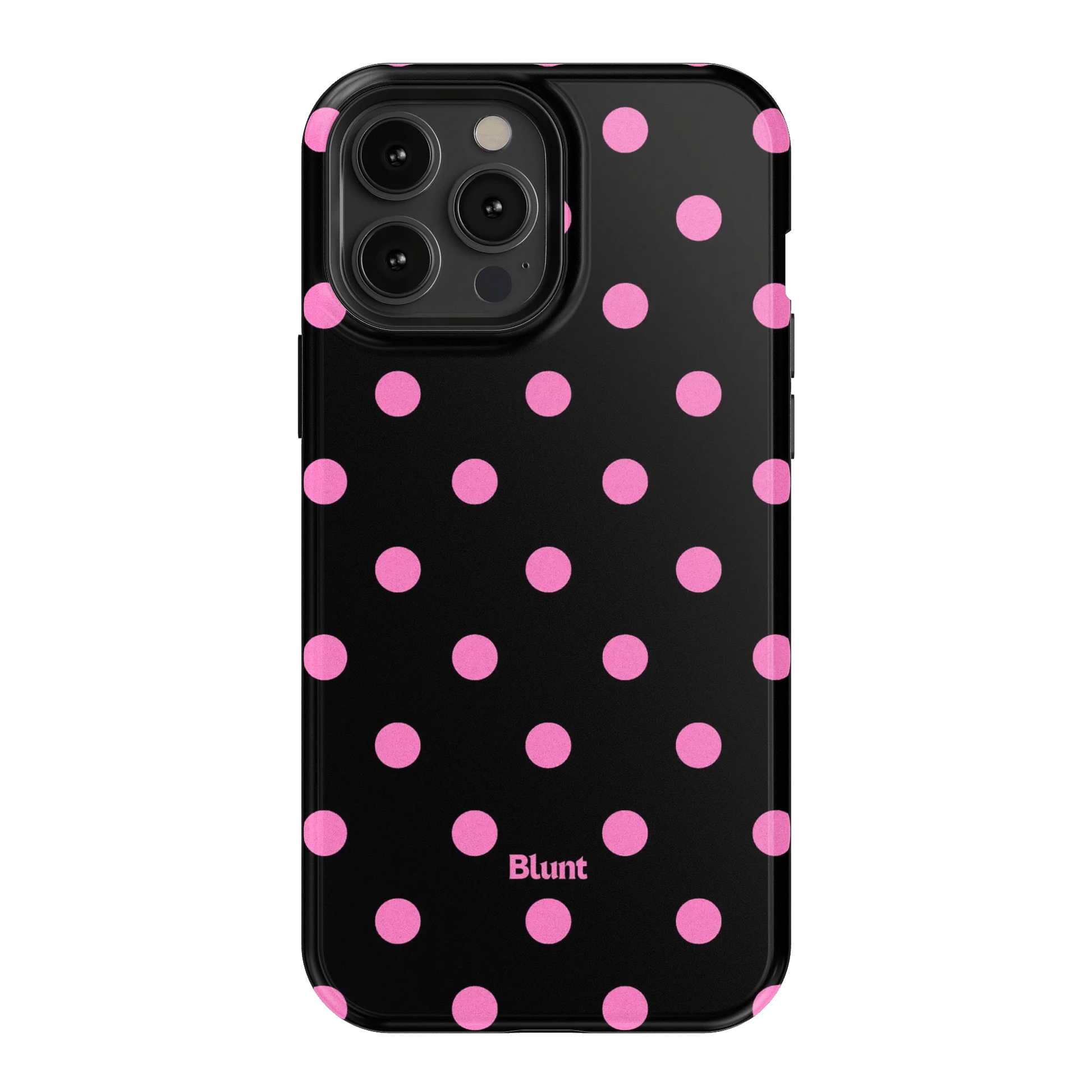 Pink and Black Polka iPhone Case - Blunt Cases
