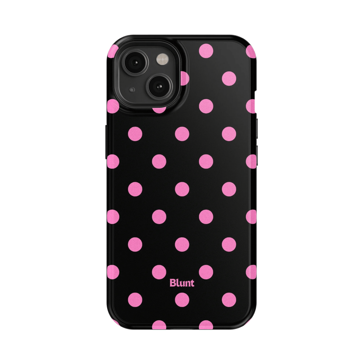 Pink and Black Polka iPhone Case - Blunt Cases