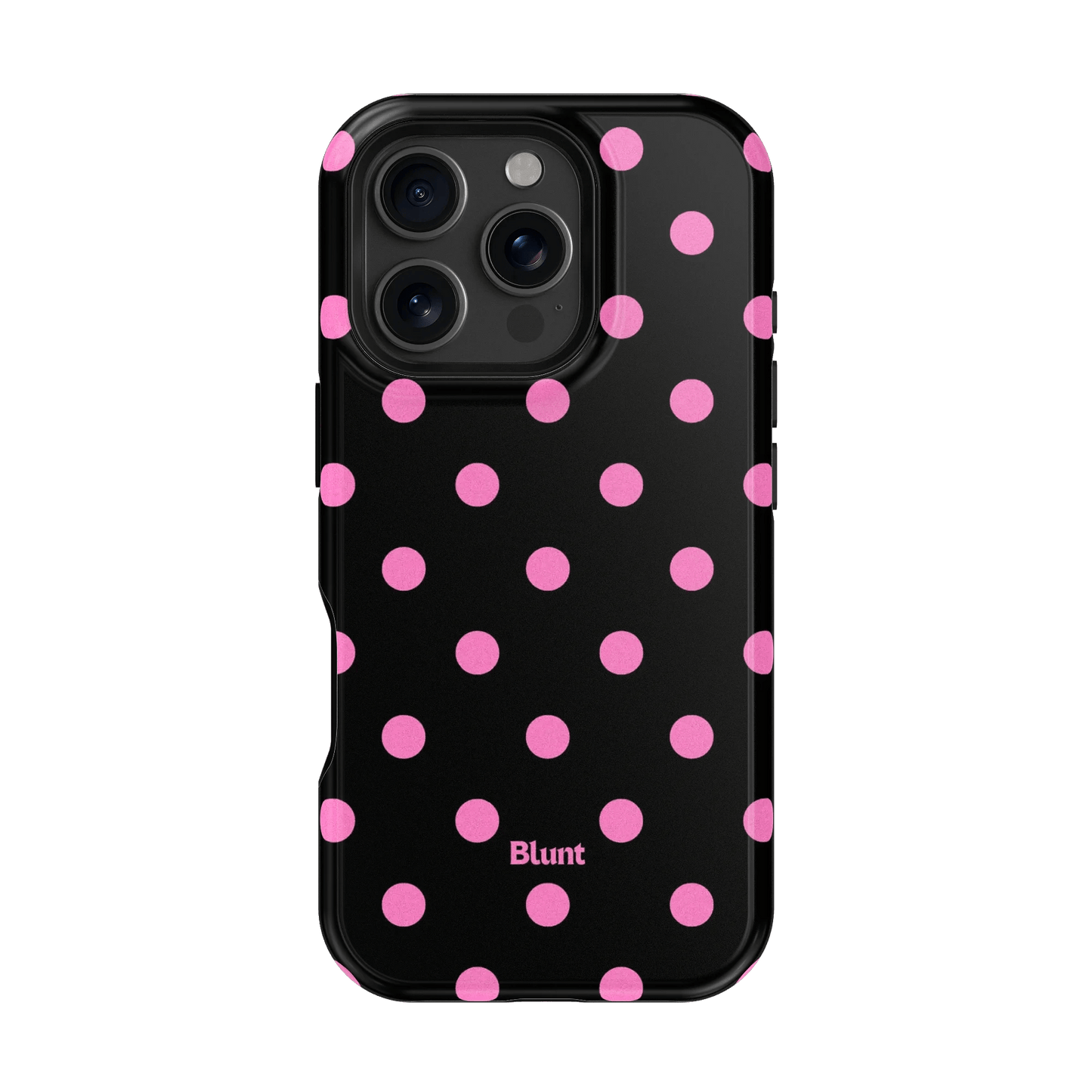 Pink and Black Polka iPhone Case - Blunt Cases