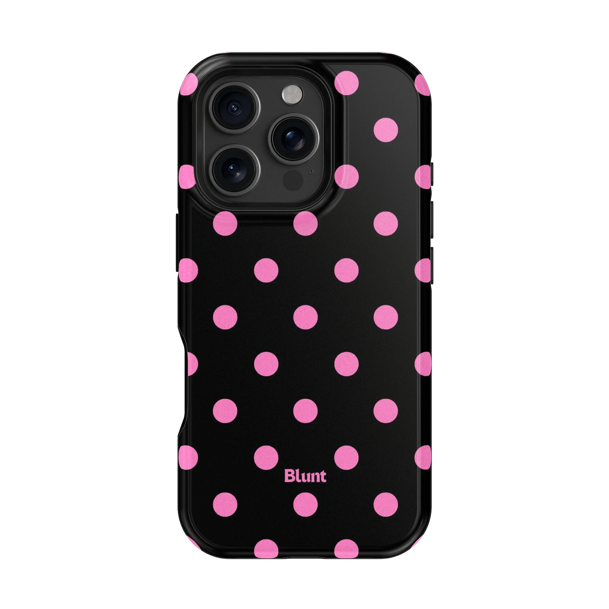 Pink and Black Polka iPhone Case - Blunt Cases