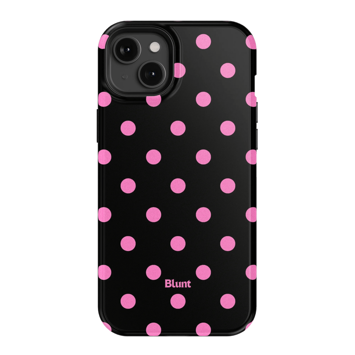 Pink and Black Polka iPhone Case - Blunt Cases