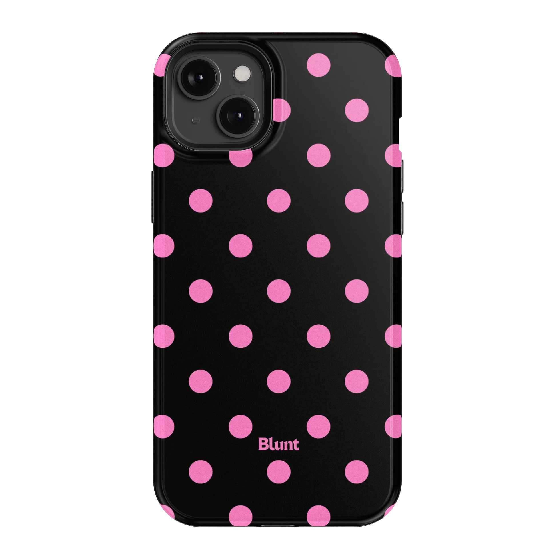 Pink and Black Polka iPhone Case - Blunt Cases