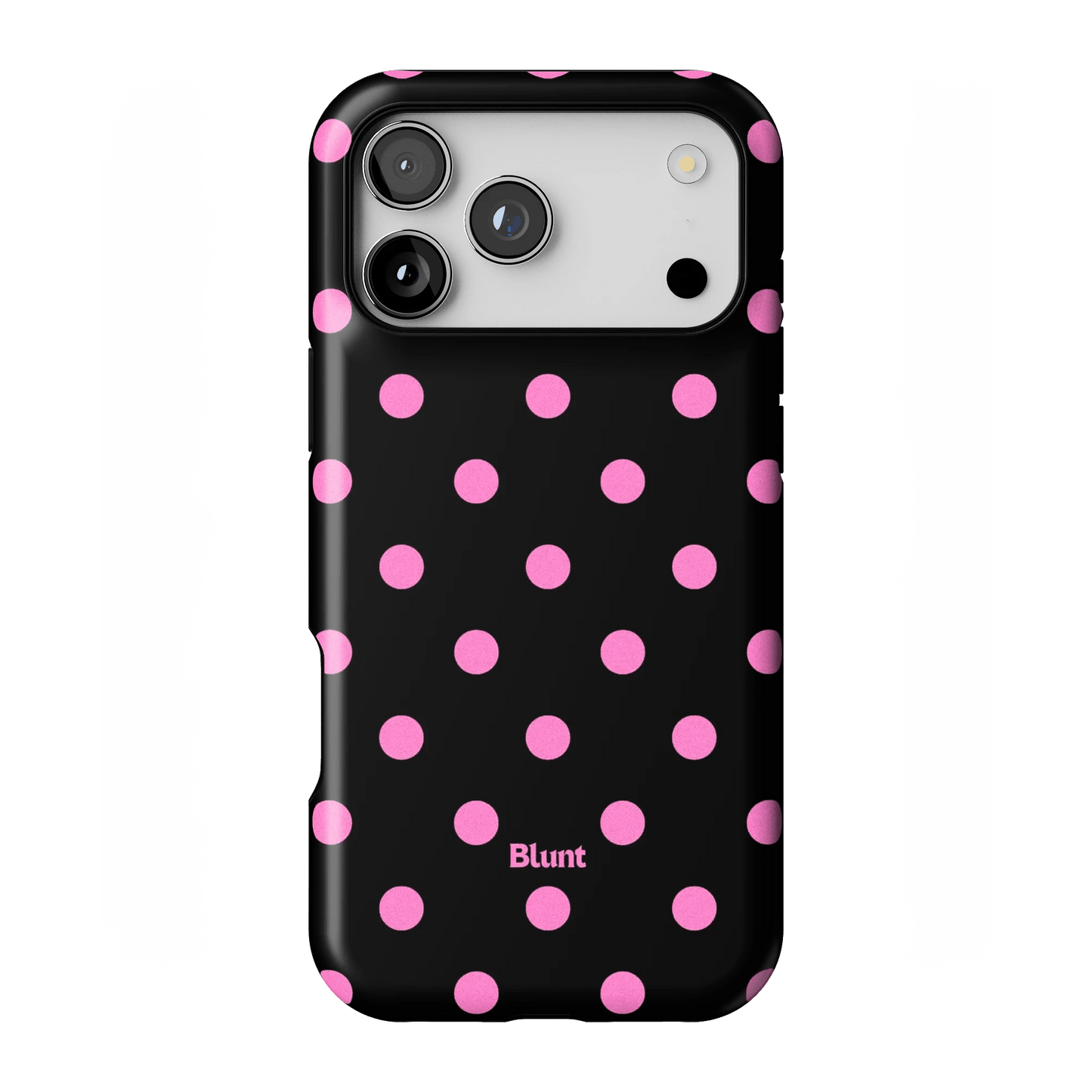 Pink and Black Polka iPhone Case - Blunt Cases