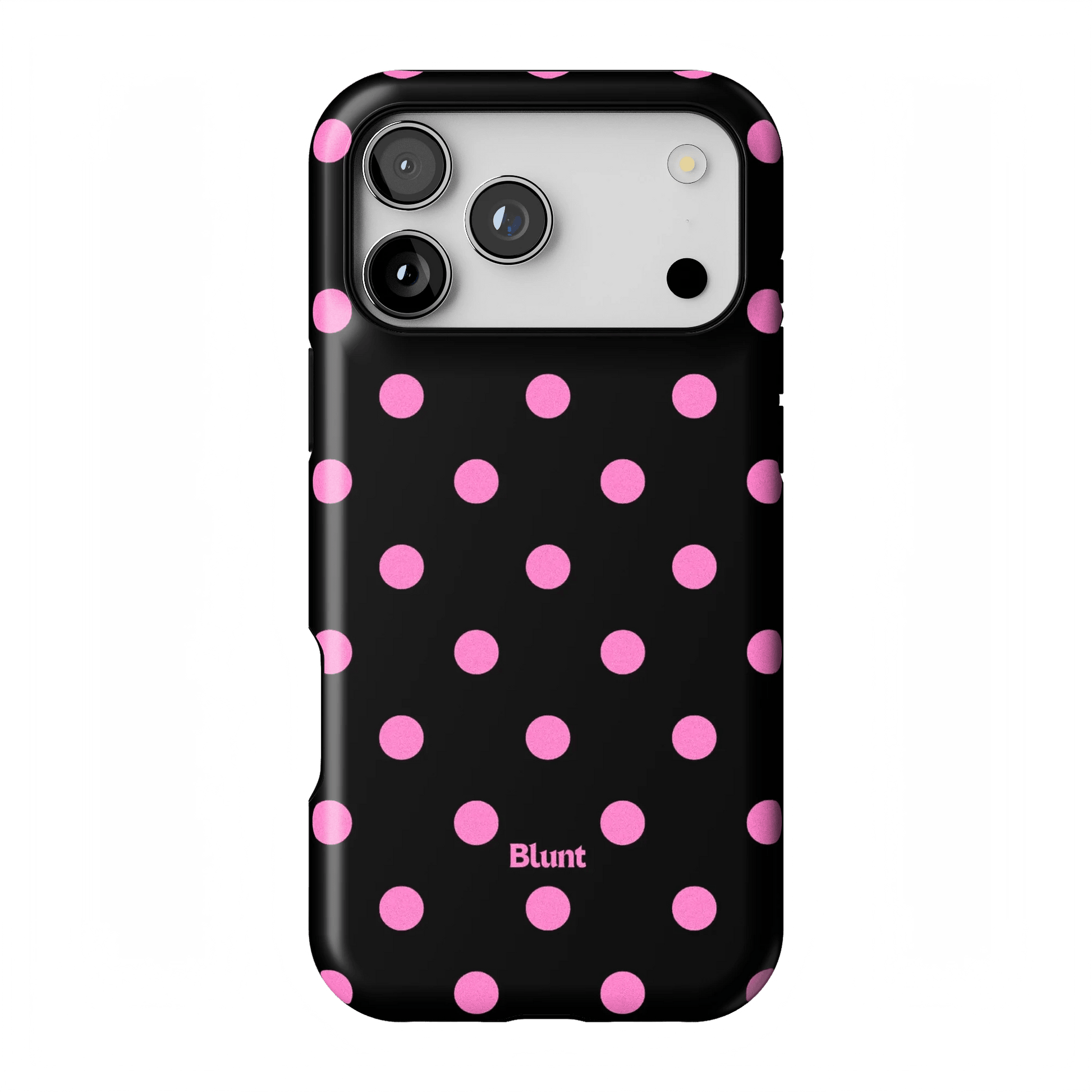 Pink and Black Polka iPhone Case - Blunt Cases