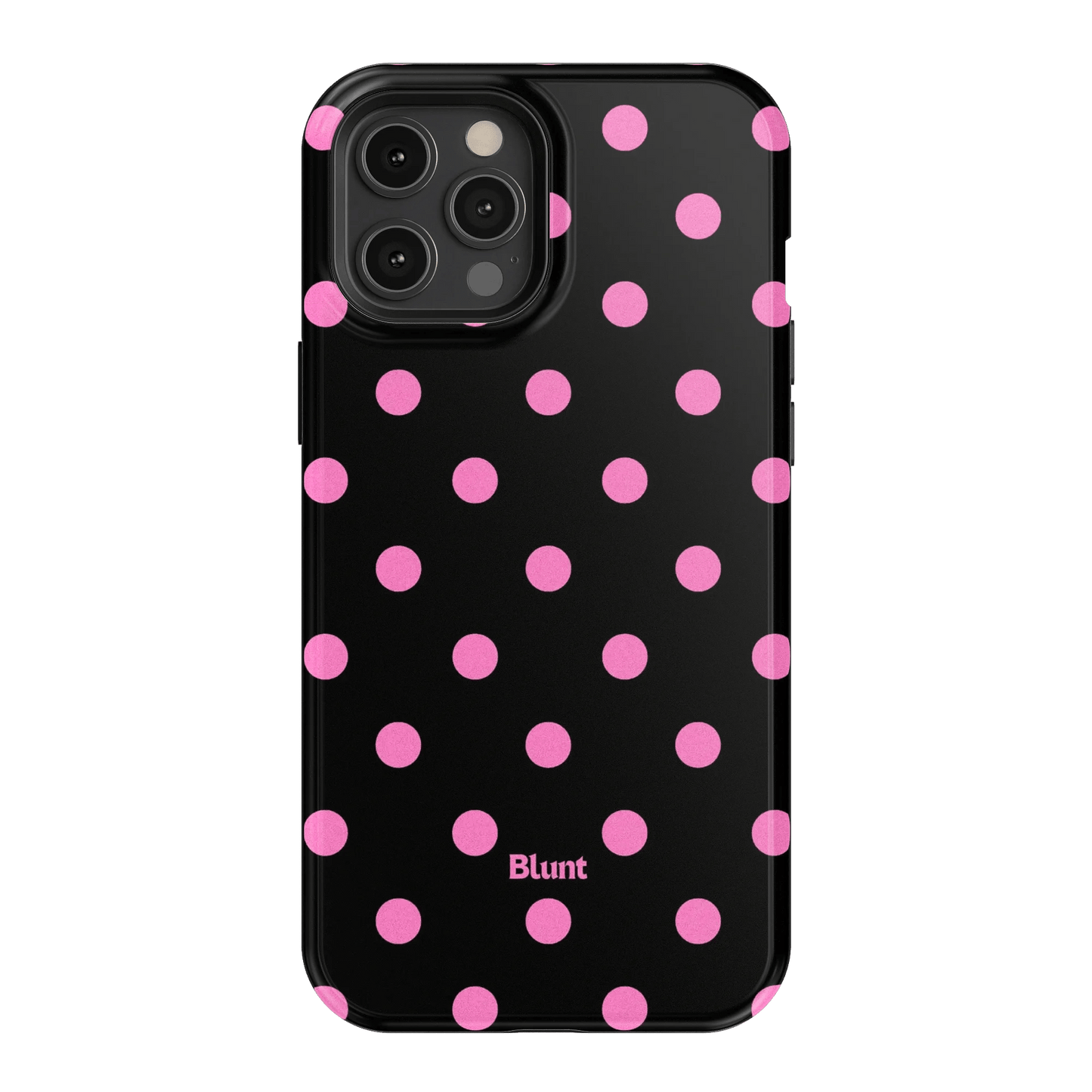 Pink and Black Polka iPhone Case - Blunt Cases