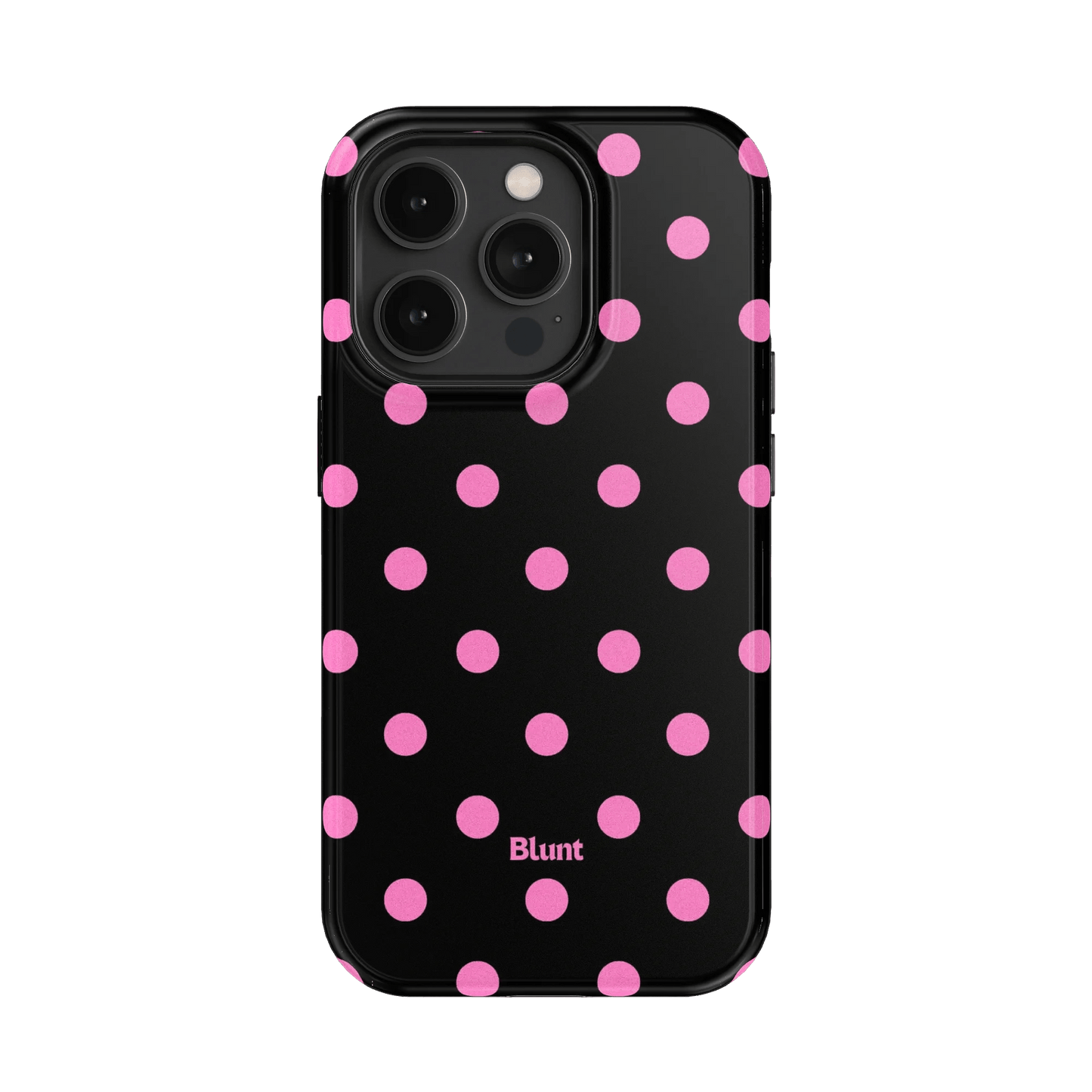 Pink and Black Polka iPhone Case - Blunt Cases