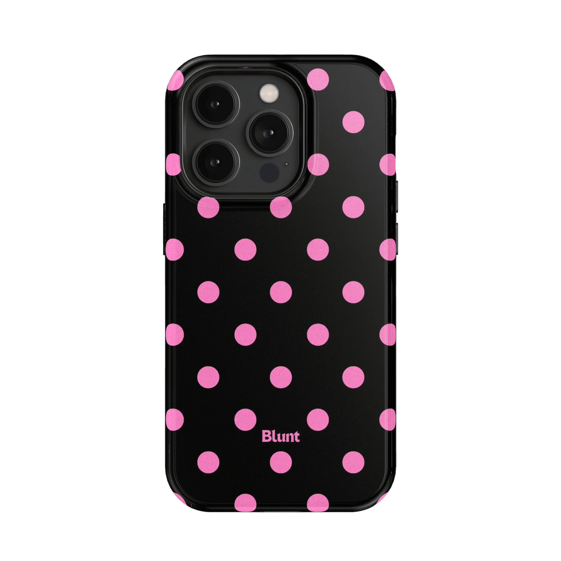 Pink and Black Polka iPhone Case - Blunt Cases