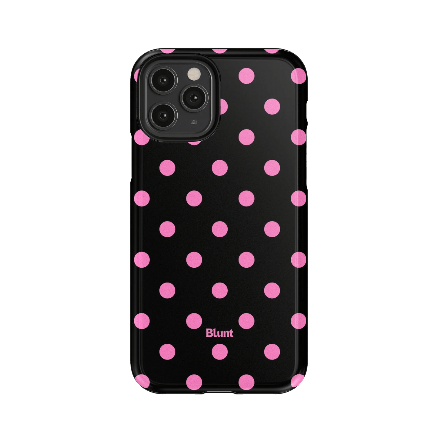 Pink and Black Polka iPhone Case - Blunt Cases