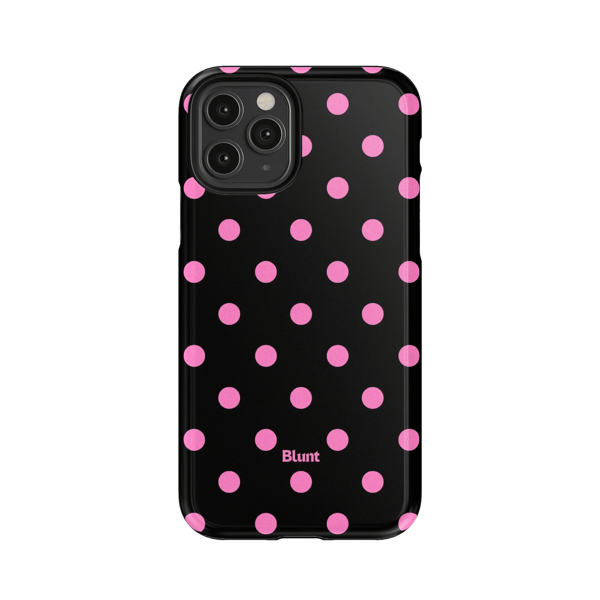Pink and Black Polka iPhone Case - Blunt Cases