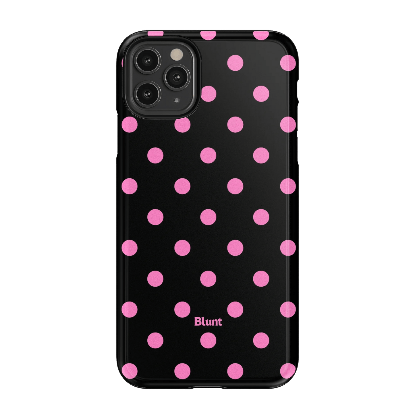 Pink and Black Polka iPhone Case - Blunt Cases
