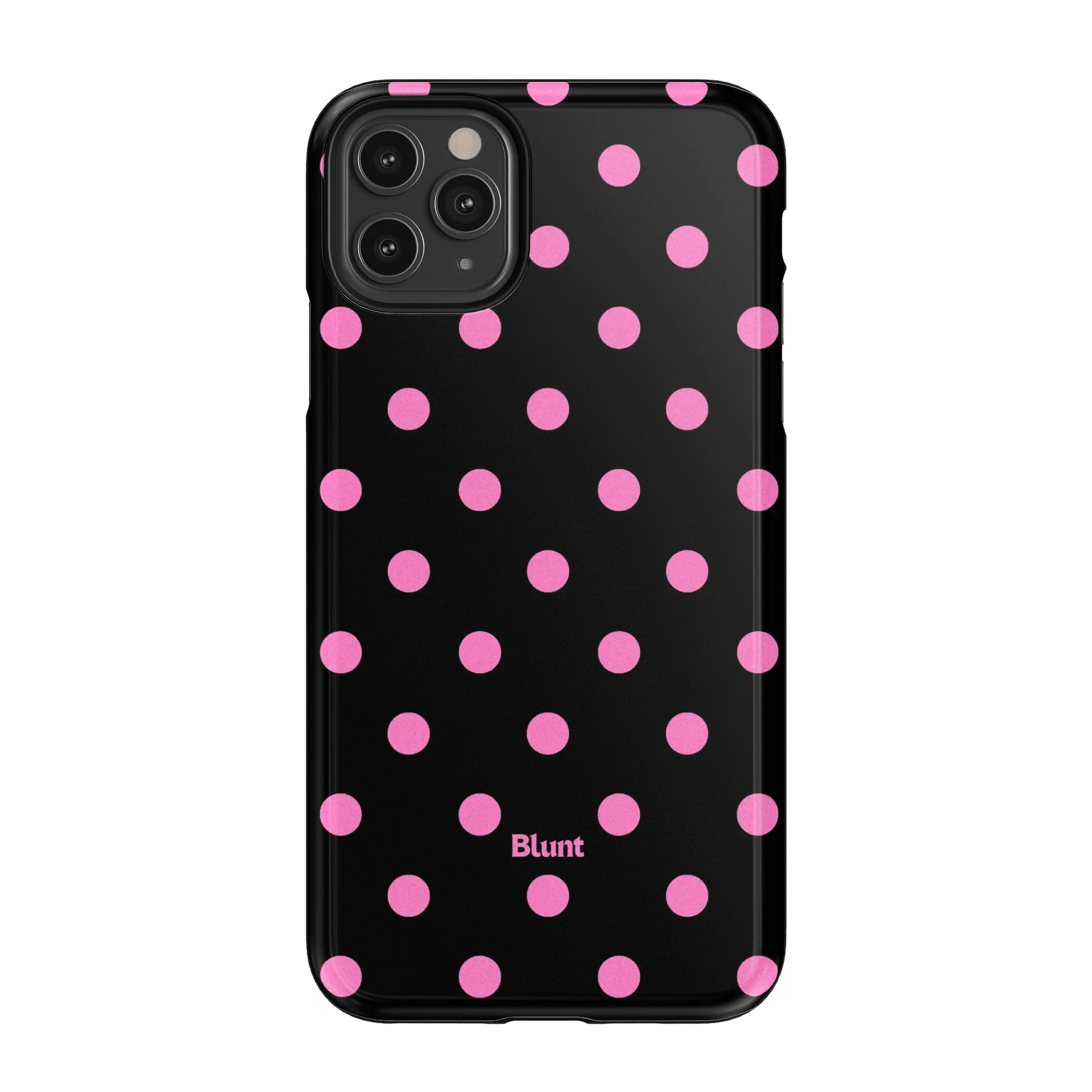 Pink and Black Polka iPhone Case - Blunt Cases