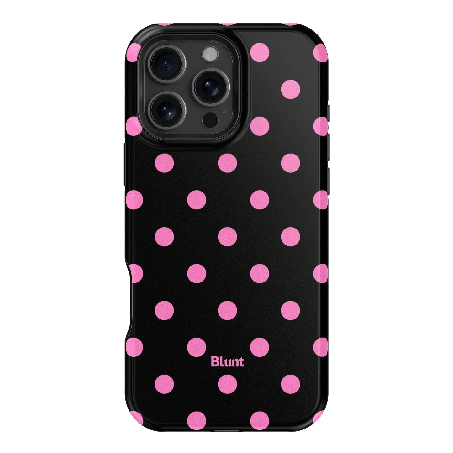 Pink and Black Polka iPhone Case - Blunt Cases