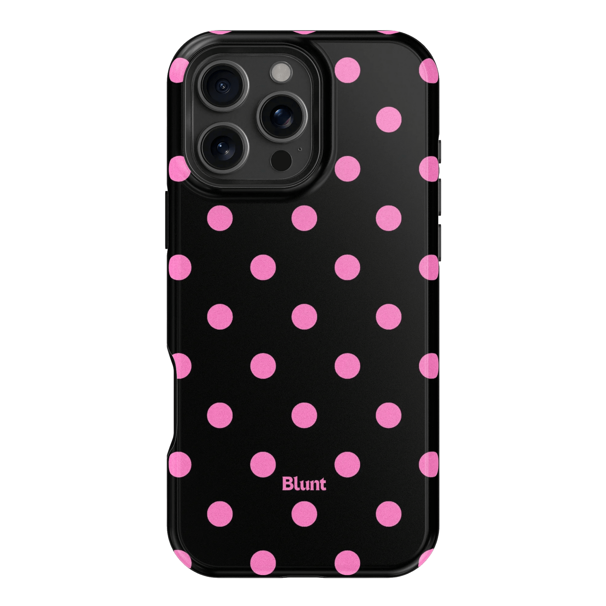 Pink and Black Polka iPhone Case - Blunt Cases