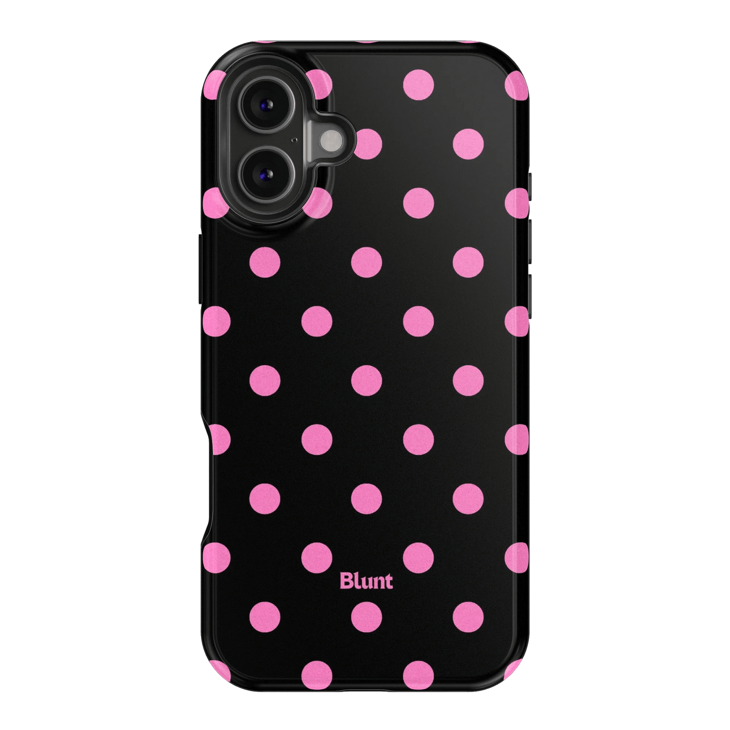 Pink and Black Polka iPhone Case - Blunt Cases