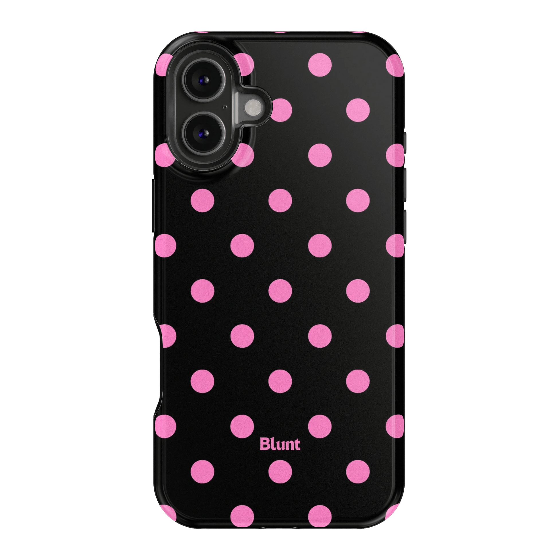 Pink and Black Polka iPhone Case - Blunt Cases