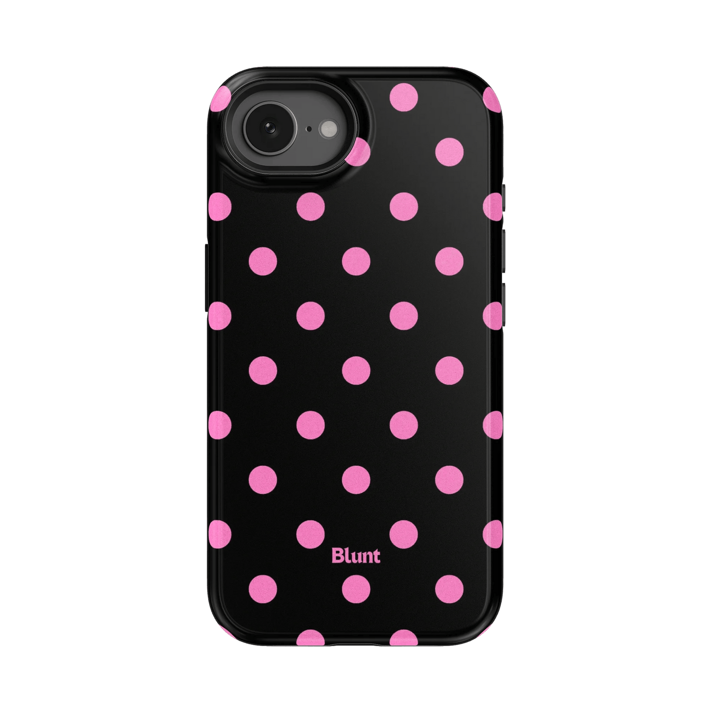 Pink and Black Polka iPhone Case - Blunt Cases