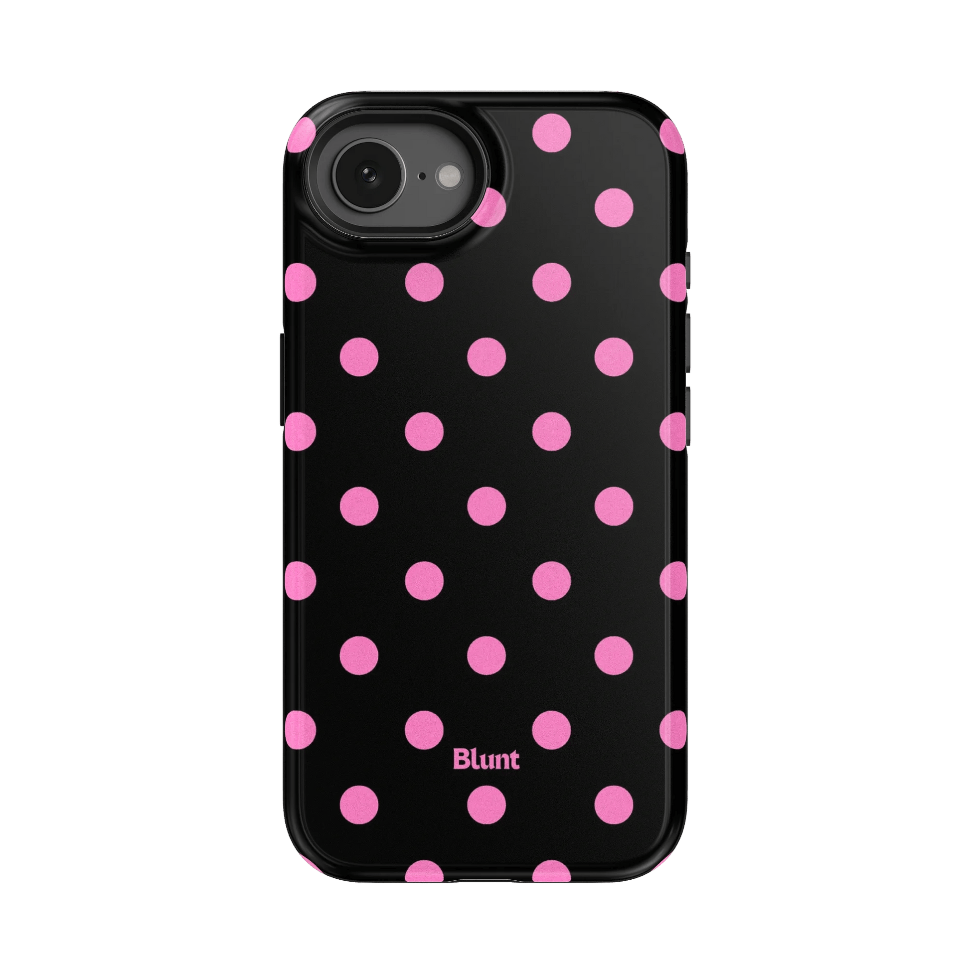 Pink and Black Polka iPhone Case - Blunt Cases