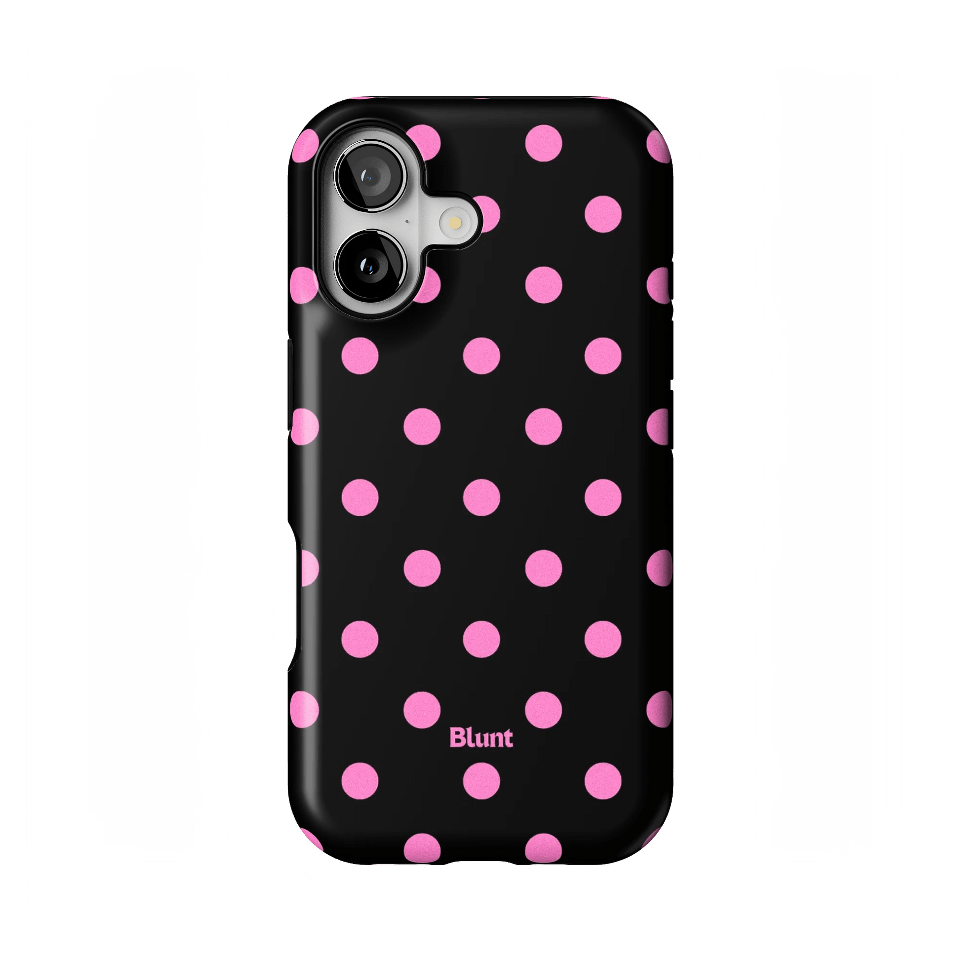 Pink and Black Polka iPhone Case - Blunt Cases