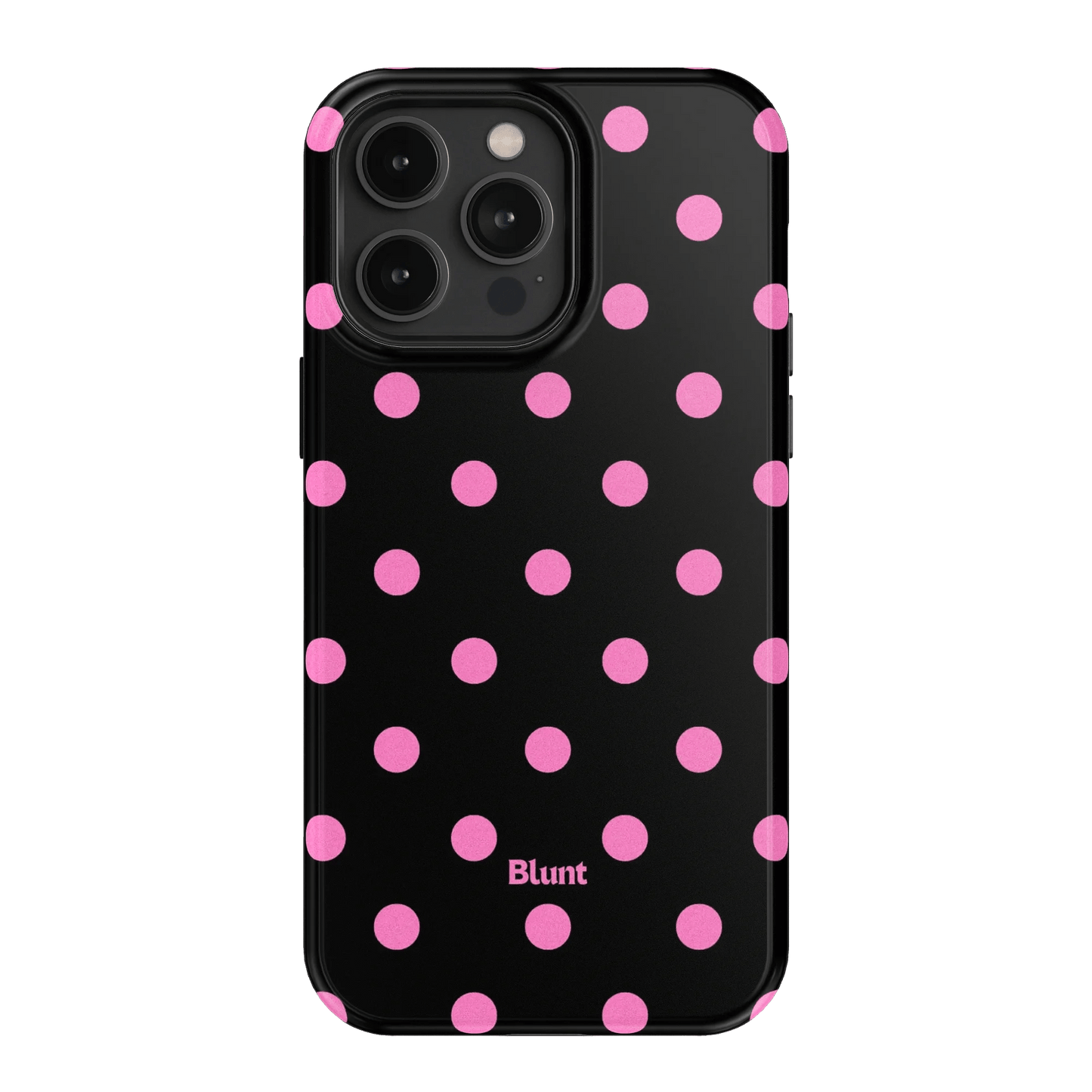Pink and Black Polka iPhone Case - Blunt Cases